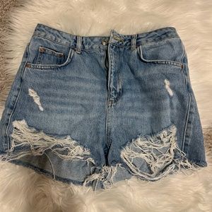 Topshop distressed MOM shorts
